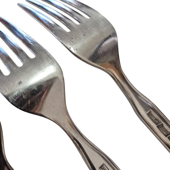 4 Ecko Eterna Montalo Fork 7.2" stainless 60s vtg midcentury mod butterfly retro - Picture 8 of 11